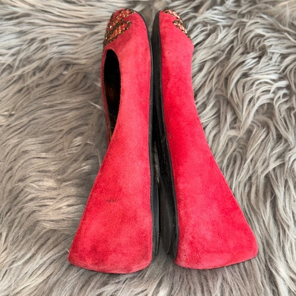 EUC Sam Edelman Charleen Red Studded Boho Flats Size 9 - Picture 3 of 8